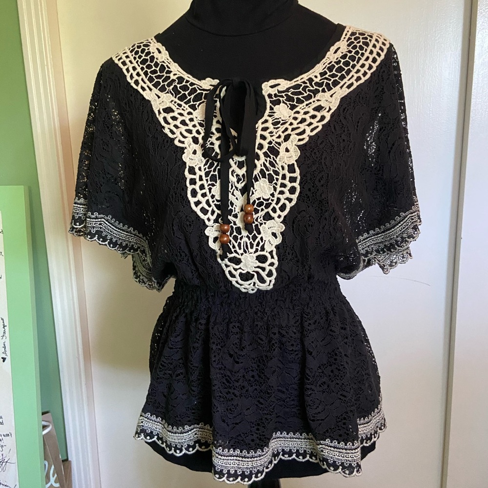 Sheer Lace Top Hazel Haze